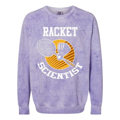 Funny Badminton Player Racket Scientist Badminton Gift Colorblast Crewneck Sweatshirt