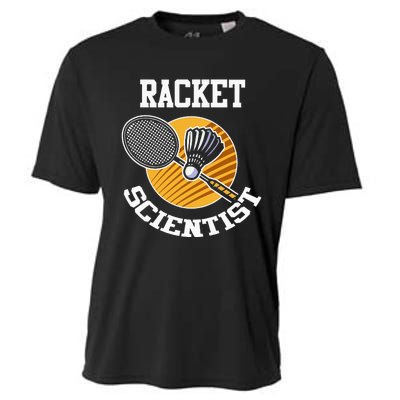 Funny Badminton Player Racket Scientist Badminton Gift Cooling Performance Crew T-Shirt