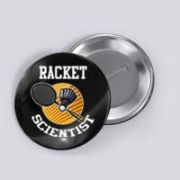 Funny Badminton Player Racket Scientist Badminton Gift Button