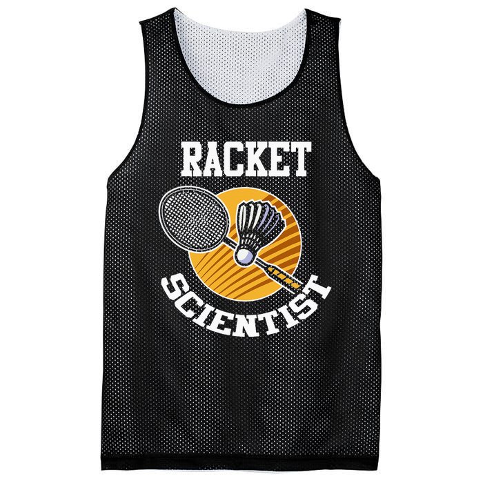 Funny Badminton Player Racket Scientist Badminton Gift Mesh Reversible Basketball Jersey Tank