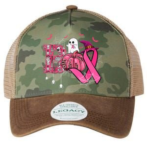 Funny Boo Pumpkin Witch Pink Ribbon Breast Cancer Halloween Legacy Tie Dye Trucker Hat