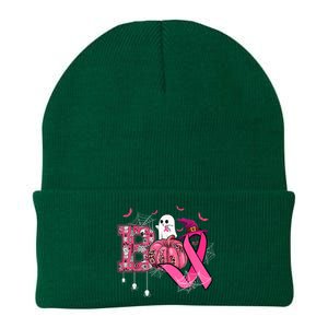 Funny Boo Pumpkin Witch Pink Ribbon Breast Cancer Halloween Knit Cap Winter Beanie