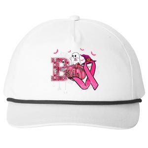 Funny Boo Pumpkin Witch Pink Ribbon Breast Cancer Halloween Snapback Five-Panel Rope Hat