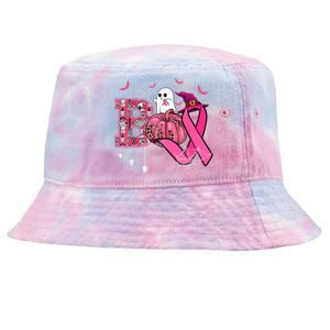 Funny Boo Pumpkin Witch Pink Ribbon Breast Cancer Halloween Tie-Dyed Bucket Hat