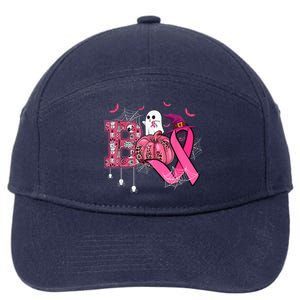 Funny Boo Pumpkin Witch Pink Ribbon Breast Cancer Halloween 7-Panel Snapback Hat