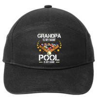 Funny Billiard Player Grandpa Is My Name Pool Is My Game Gift 7-Panel Snapback Hat