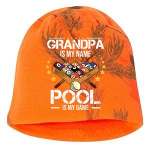 Funny Billiard Player Grandpa Is My Name Pool Is My Game Gift Kati - Camo Knit Beanie