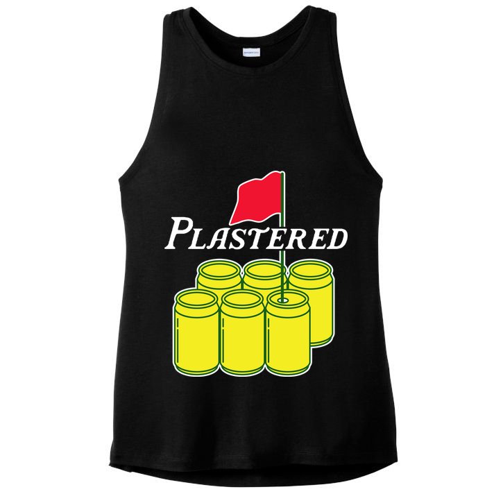Funny Beer Plastered Golf Tournament Ladies PosiCharge Tri-Blend Wicking Tank