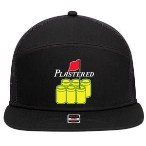 Funny Beer Plastered Golf Tournament 7 Panel Mesh Trucker Snapback Hat