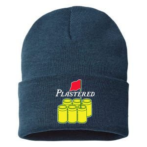 Funny Beer Plastered Golf Tournament Sustainable Knit Beanie