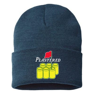 Funny Beer Plastered Golf Tournament Sustainable Knit Beanie