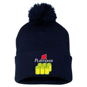 Funny Beer Plastered Golf Tournament Pom Pom 12in Knit Beanie