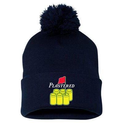 Funny Beer Plastered Golf Tournament Pom Pom 12in Knit Beanie