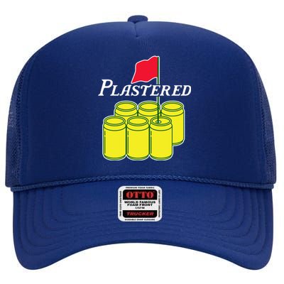 Funny Beer Plastered Golf Tournament High Crown Mesh Back Trucker Hat