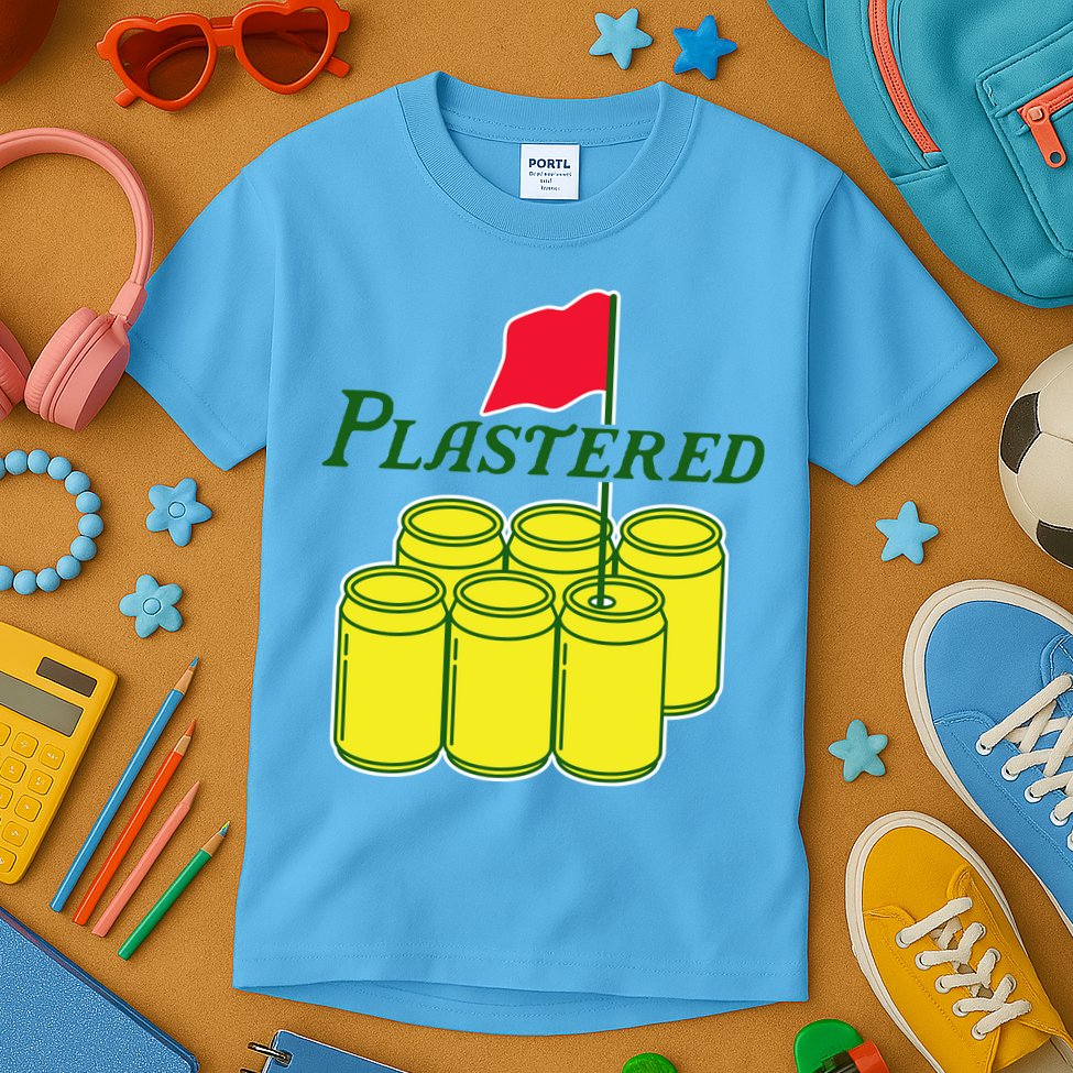 Funny Beer Plastered Golf Tournament Kids T-Shirt
