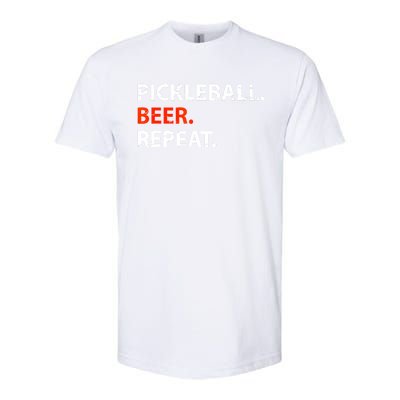 Funny Beer Pickleball Beer Repeat Pickleball Gift Softstyle® CVC T-Shirt