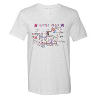 Funny Battle Plan Christmas Home Hand Dawn Alone V-Neck T-Shirt