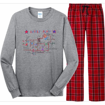 Funny Battle Plan Christmas Home Hand Dawn Alone Long Sleeve Pajama Set