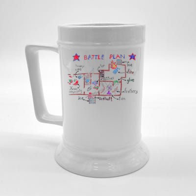 Funny Battle Plan Christmas Home Hand Dawn Alone Beer Stein