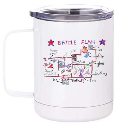 Funny Battle Plan Christmas Home Hand Dawn Alone 12 oz Stainless Steel Tumbler Cup