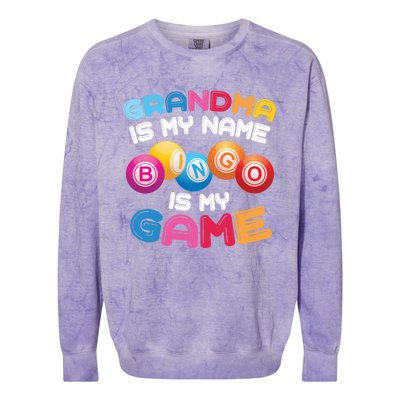 Funny Bingo Player Grandma Gift Colorblast Crewneck Sweatshirt