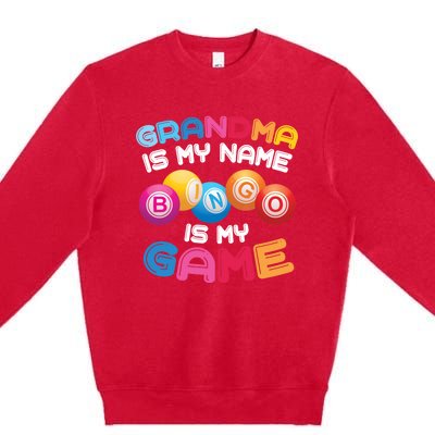 Funny Bingo Player Grandma Gift Premium Crewneck Sweatshirt