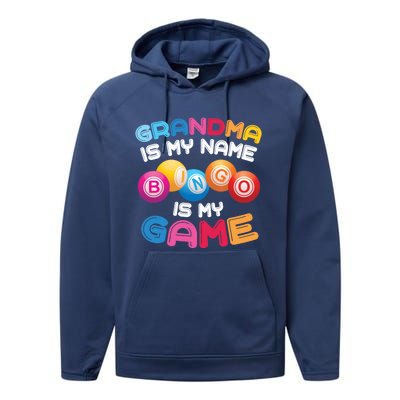 Funny Bingo Player Grandma Gift Performance Fleece Hoodie