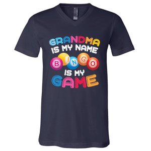 Funny Bingo Player Grandma Gift V-Neck T-Shirt