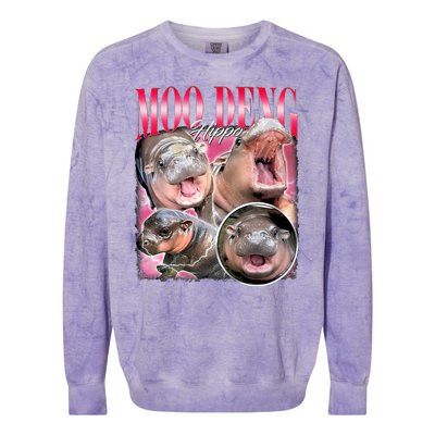 Funny Baby Pygmy Hippo Moodeng Colorblast Crewneck Sweatshirt