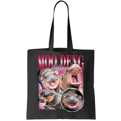 Funny Baby Pygmy Hippo Moodeng Tote Bag