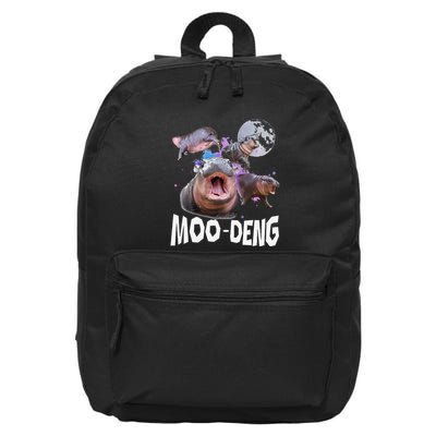 Famous Baby Pygmy Hippo Moo Deng Funny For Animal Lover 16 in Basic Backpack