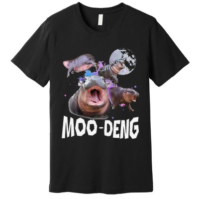 Famous Baby Pygmy Hippo Moo Deng Funny For Animal Lover Premium T-Shirt