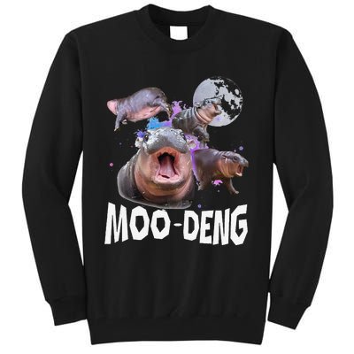 Famous Baby Pygmy Hippo Moo Deng Funny For Animal Lover Tall Sweatshirt