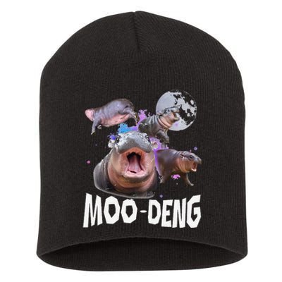 Famous Baby Pygmy Hippo Moo Deng Funny For Animal Lover Short Acrylic Beanie