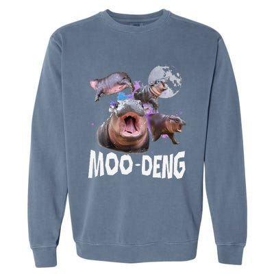 Famous Baby Pygmy Hippo Moo Deng Funny For Animal Lover Garment-Dyed Sweatshirt