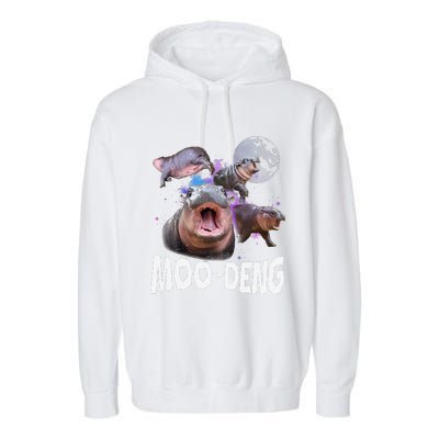 Famous Baby Pygmy Hippo Moo Deng Funny For Animal Lover Garment-Dyed Fleece Hoodie