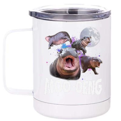 Famous Baby Pygmy Hippo Moo Deng Funny For Animal Lover 12 oz Stainless Steel Tumbler Cup