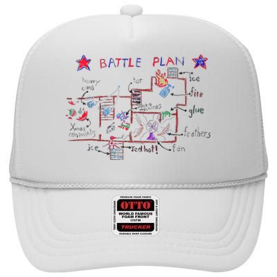 Funny Battle Plan Christmas Home Hand Dawn Alone High Crown Mesh Back Trucker Hat