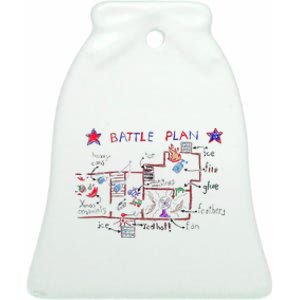 Funny Battle Plan Christmas Home Hand Dawn Alone Ceramic Bell Ornament