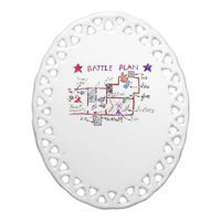 Funny Battle Plan Christmas Home Hand Dawn Alone Ceramic Oval Ornament