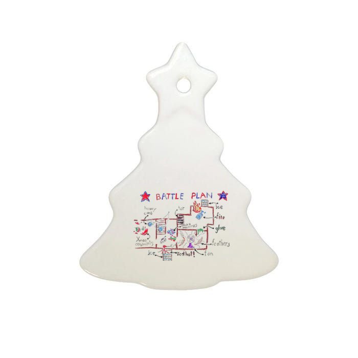 Funny Battle Plan Christmas Home Hand Dawn Alone Ceramic Tree Ornament