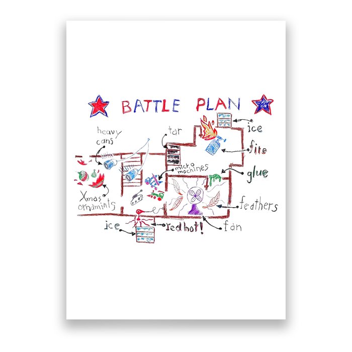 Funny Battle Plan Christmas Home Hand Dawn Alone Poster