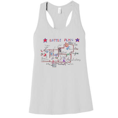 Funny Battle Plan Christmas Home Hand Dawn Alone Women's Racerback Tank