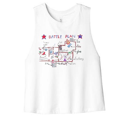 Funny Battle Plan Christmas Home Hand Dawn Alone Women's Racerback Cropped Tank