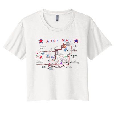 Funny Battle Plan Christmas Home Hand Dawn Alone Women's Crop Top Tee