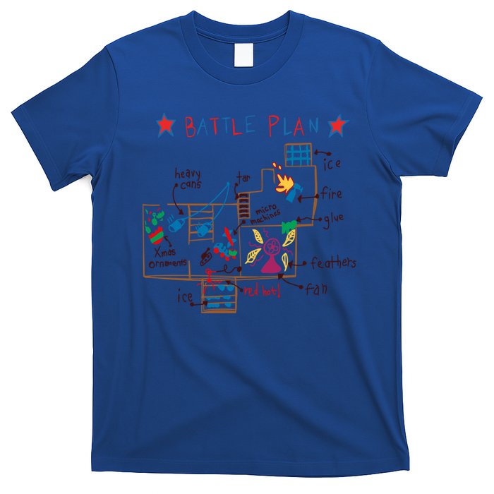 Funny Battle Plan Map Merry Christmas Movies Holiday Season Cute Gift T-Shirt