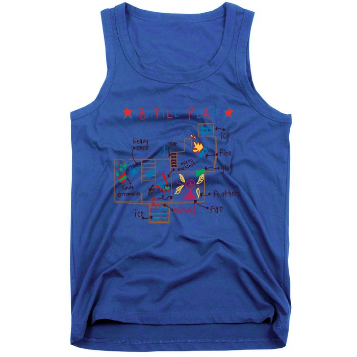 Funny Battle Plan Map Merry Christmas Movies Holiday Season Cute Gift Tank Top