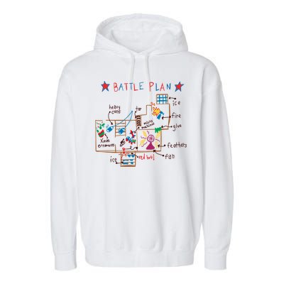 Funny Battle Plan Map Merry Christmas Movies Holiday Season Cute Gift Garment-Dyed Fleece Hoodie