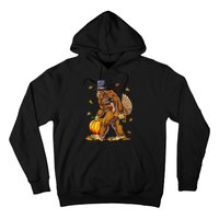 Funny Bigfoot Pilgrim Turkey Pumpkin Thanksgiving Day Hoodie