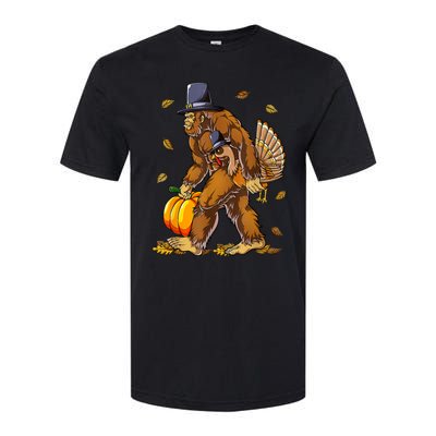 Funny Bigfoot Pilgrim Turkey Pumpkin Thanksgiving Day Softstyle CVC T-Shirt